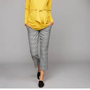 A PEA IN THE POD twill plaid trousers, straight leg opening, secret belly fit